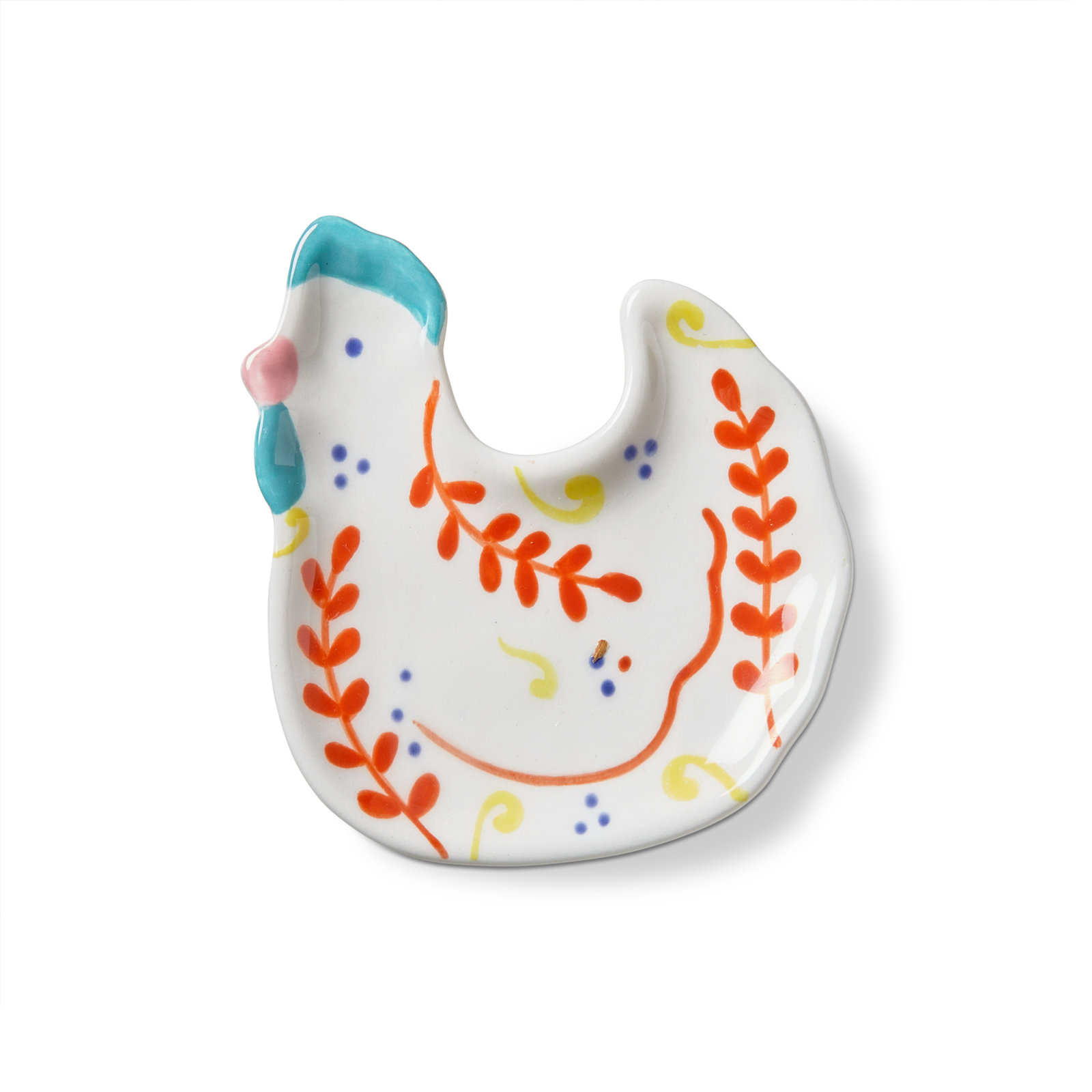Chicken Trinket Dish Multi Ceramic Everyday