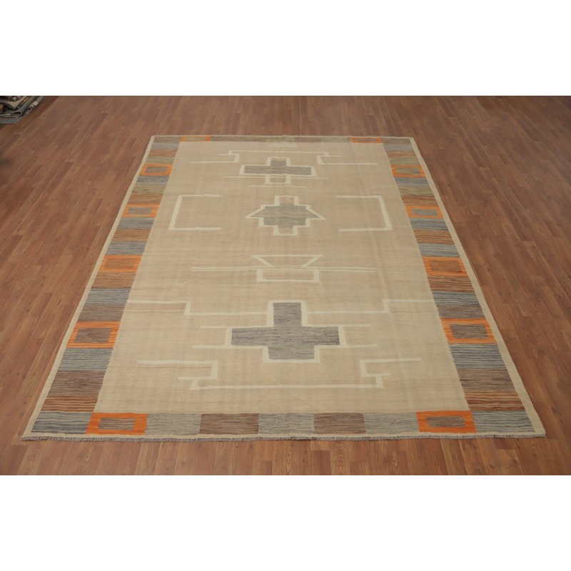 Tapis beige à motif géométrique Earthy