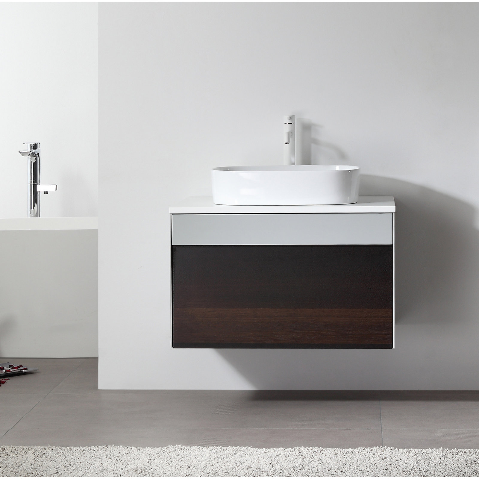 Lynwood 30" Cedar Single Bathroom Vanity, Smoke Gray/Dark Brown