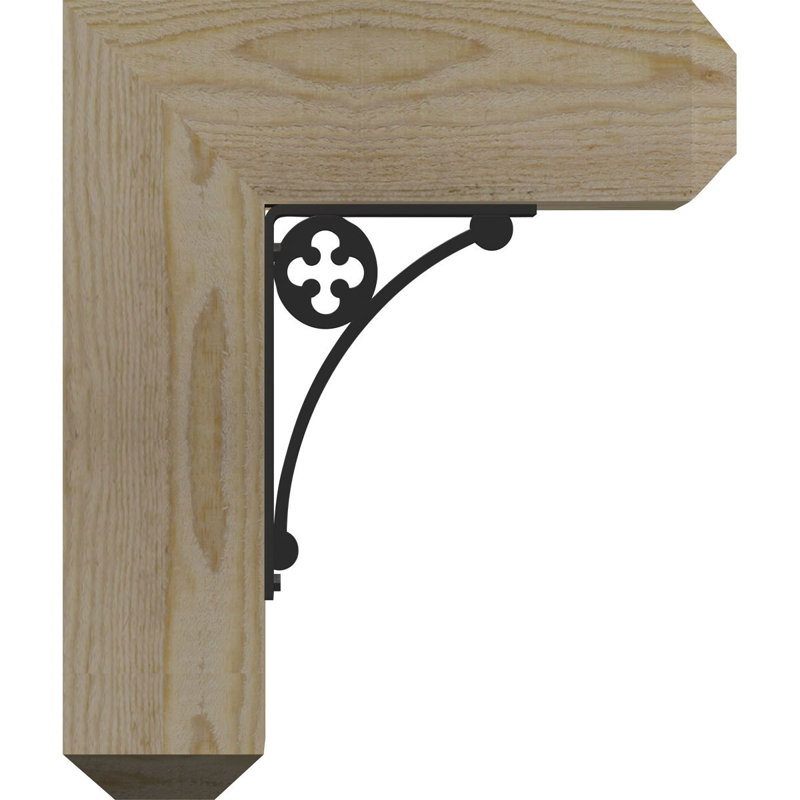 Crawley 8" Single Brace Craftsman Ironcrest Bracket, 14"H x 11 1/2"D, 3 1/2"W x 2"T Douglas Fir (Smooth)