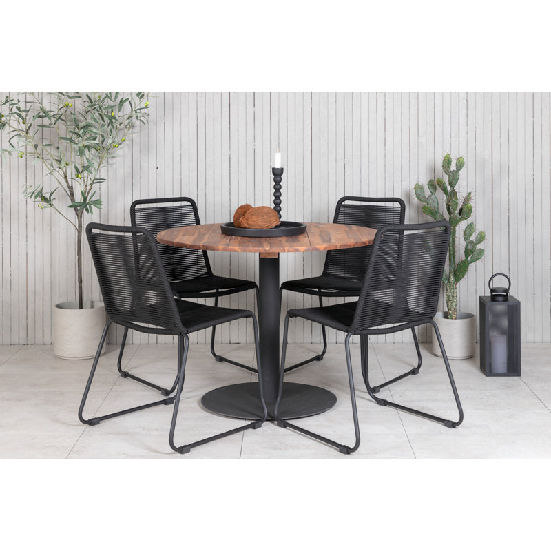 Windham 4 - Person Dining Set, Black