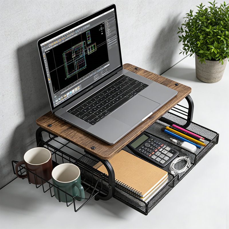 Organisateur de bureau en maille de bois
