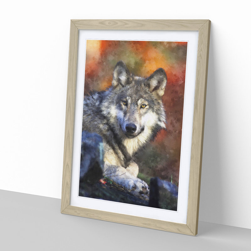 Wolf Vol.2 - Framed Print, Oak Framed, 65cm H x 48cm W x 2cm D