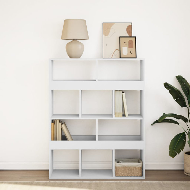 Andrika 100cm W Bookcase, 125.5cm H x 100cm W x 33cm D, White