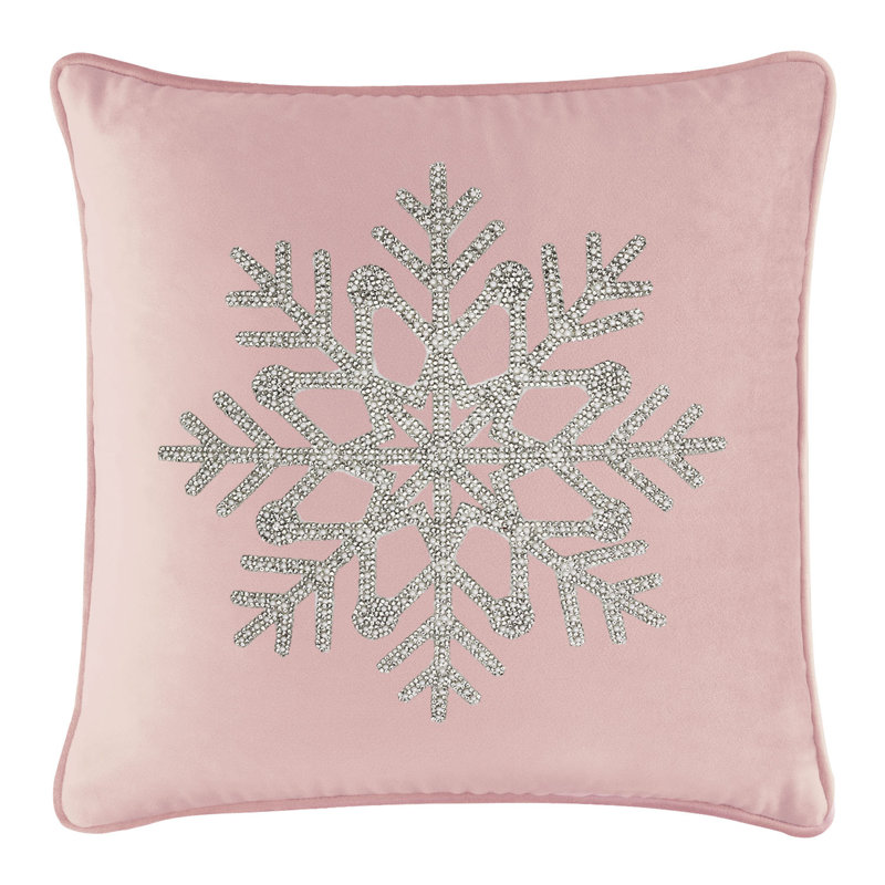 Coussin Sparkles Home Insert luxueux en plumes | Décor et décorations d'hiver, 16 po x 16 po, Rose