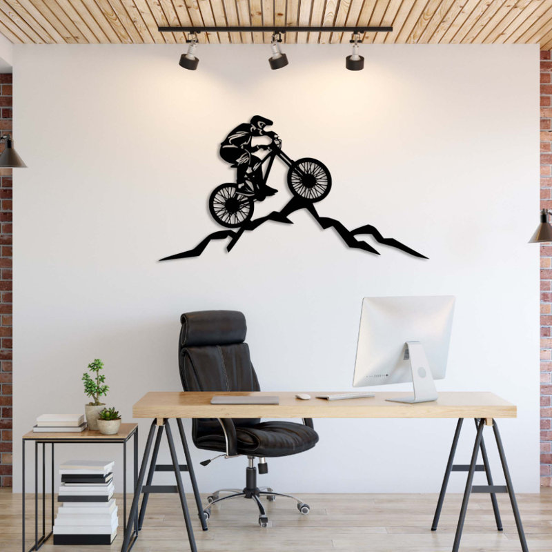 Art mural en métal Mountain Mountain, Noir, H 22 po x l 40 po x P 0,12 po