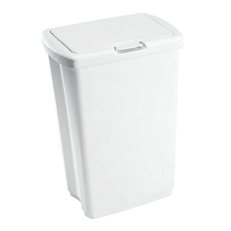 Rubbermaid Rectangular Spring-Top Lid Wastebasket Trash Can, 13.25 Gallon