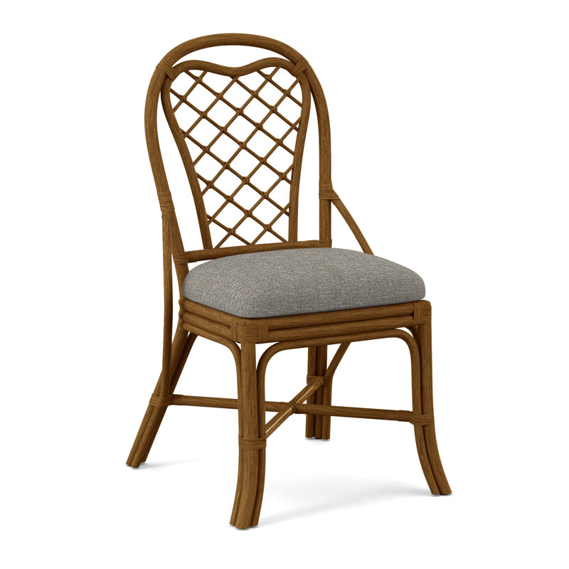Trellis Back Side Dining Chair, Eggshell Crypton Performance; 0884-93, Havana