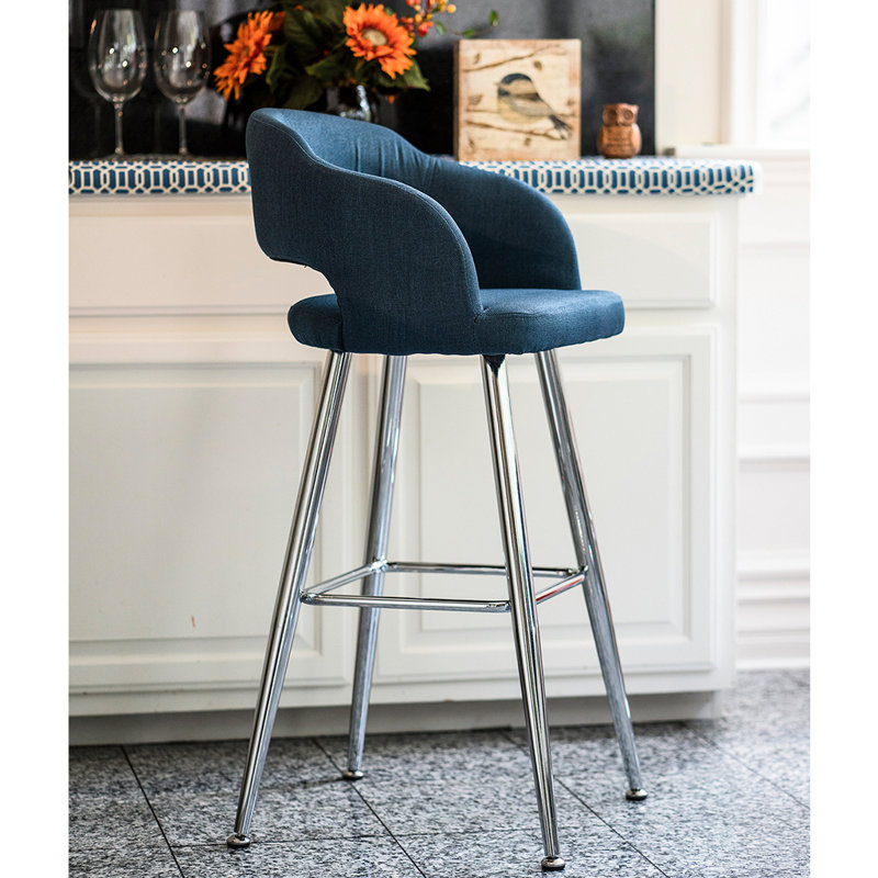 Mehdo Upholstered Counter Stool with Metal Frame