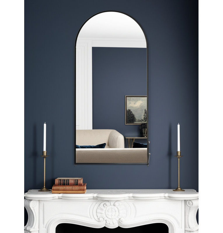 Miroir d'appoint Calogero, Noir mat
