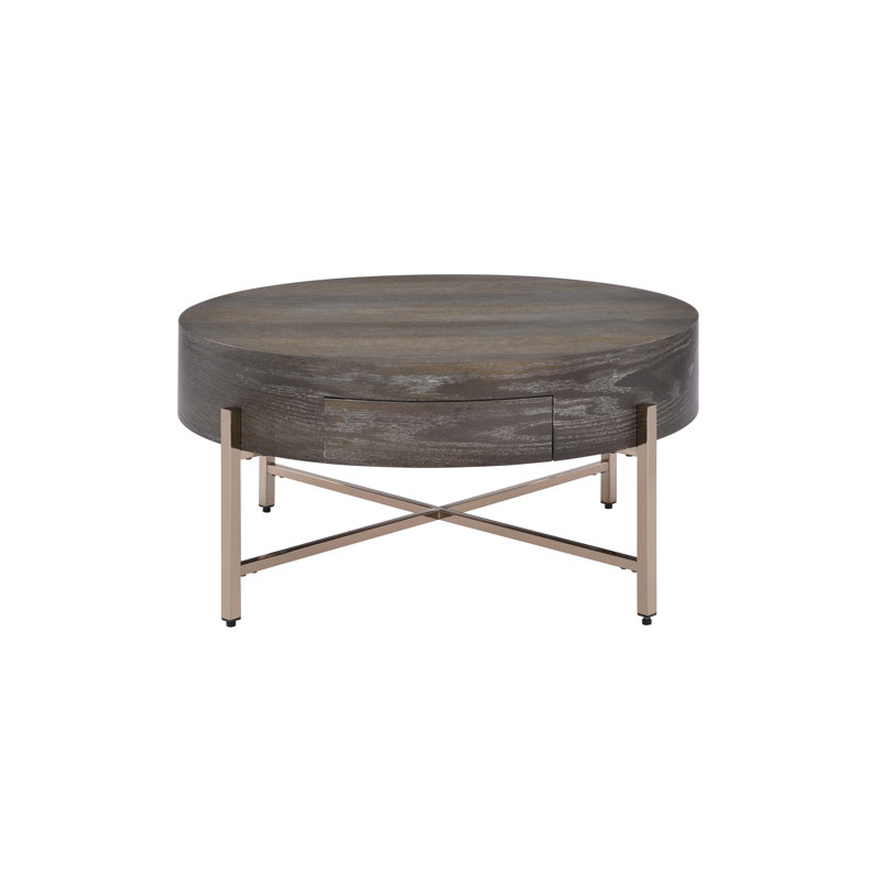 Table basse Weyton brun clair et champagne, Champagne