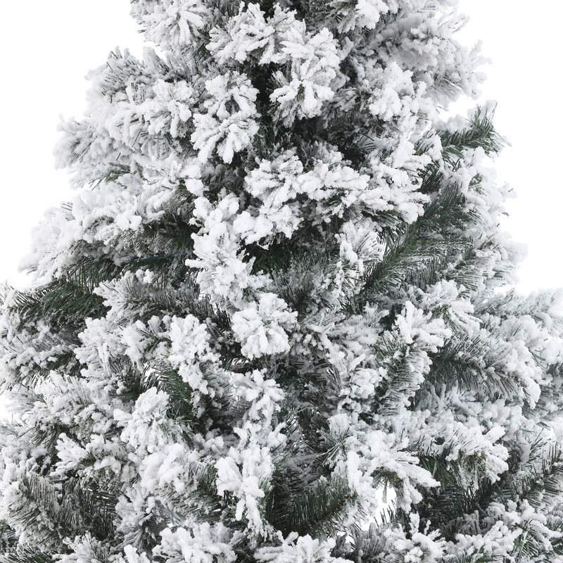 7ft Snow Flocked Spruce Christmas Tree with LED Lights