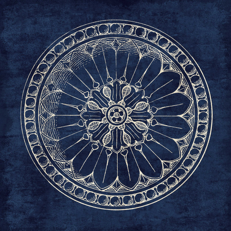 Rosette I indigo, H 20 po x l 20 po
