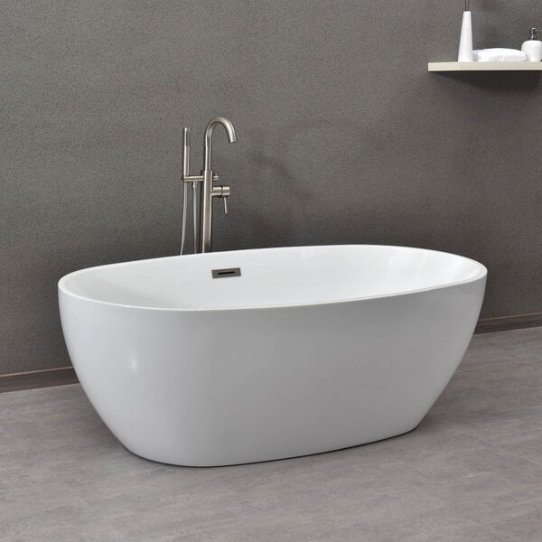 WoodBridge 67'' x 31'' Freestanding Soaking Acrylic Bathtub | Wayfair