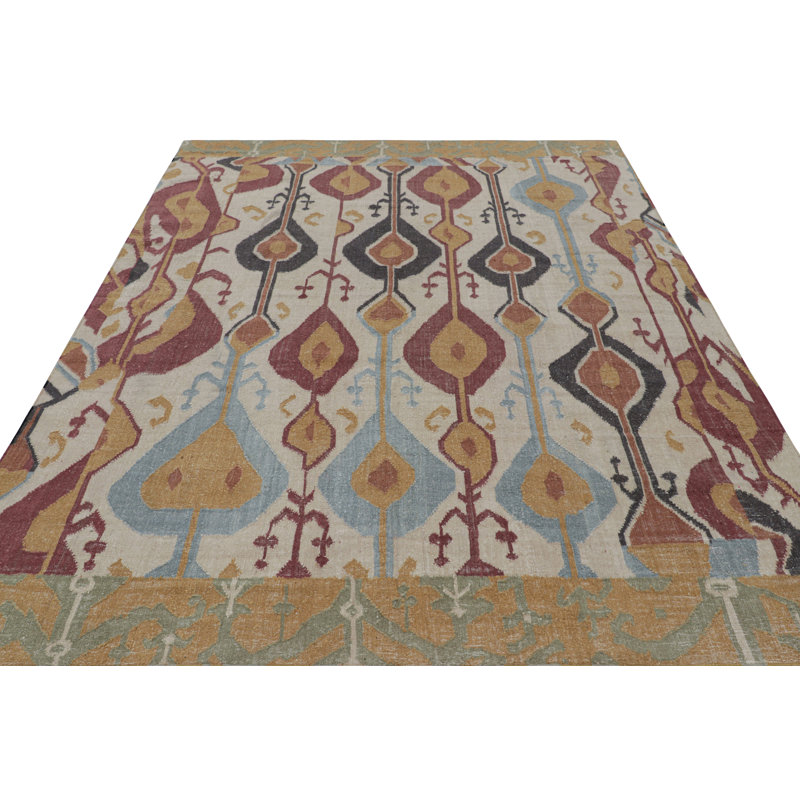 Rug & Kilim’S Modern Classics Flatweave Rug In Cream-White With Ikats Patterns