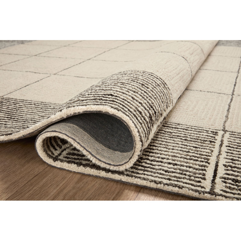 Chris Loves Julia x Loloi Francis Collection FRA-02 Cream / Black, Contemporary  Area Rug, Rectangle 5' x 7'6"