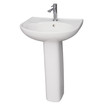 Barclay Cynthia White Vitreous China U-Shaped Bathroom Sink with Overflow