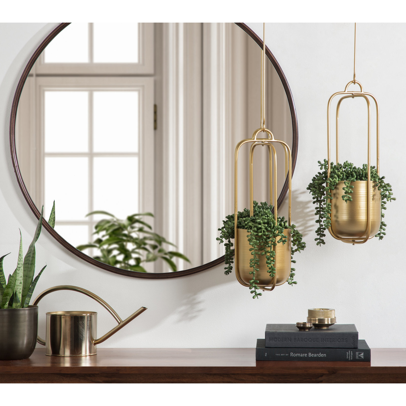 Jansen 6" Hanging Planter, Gold