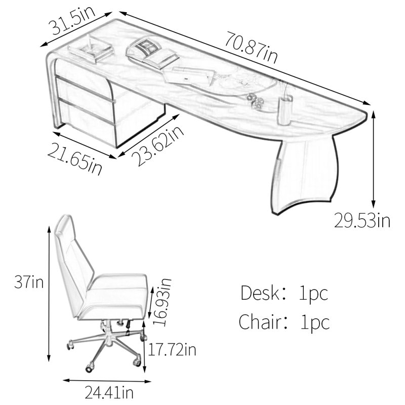 Bureau en bois fritté de qualité supérieure