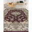 Wool Oriental Area Rug in Wine/Ivory