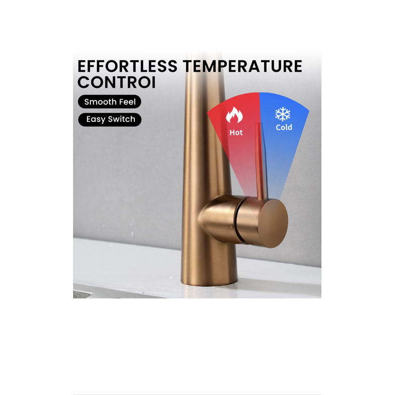 Robinet de cuisine à bec rétractable Avamalis A | M Aquae Kk-K8009-Rose doré 