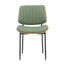 Faux Leather Dining Chair with Walnut Bentwood Back & Seat Base – Breathable Chair with Metal Legs-1902939452