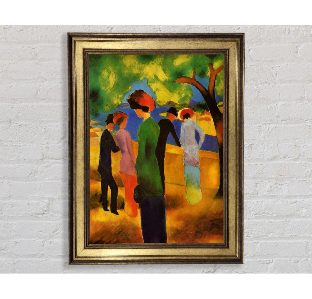 August Macke Lady In A Green Jacket - Einzelner Bilderrahmen Kunstdrucke