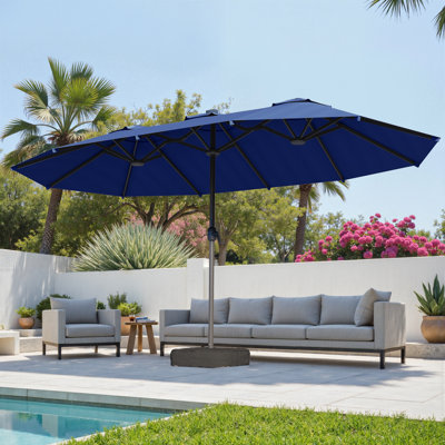 8.5ft X 14.5ft Rectangular Market Umbrella With Base