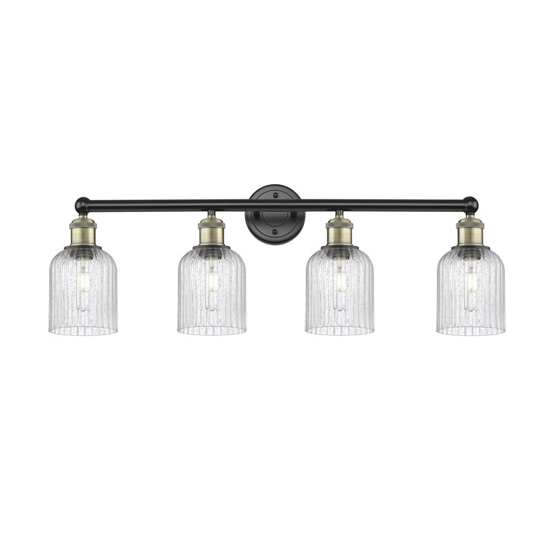 Fiennes 4 - Light Dimmable Vanity Light, Black Antique Brass, Seedy