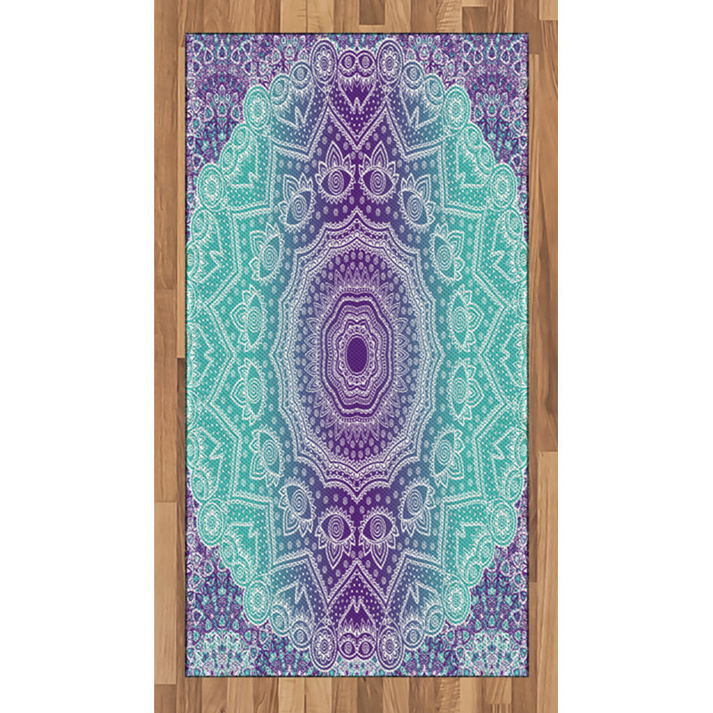 Mandala High Density Long Fiber Poly Threads Decorative Area Rug Carpet, Rectangle 2'7" x 5'