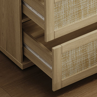 Boho Rattan 5-Drawer Dresser
