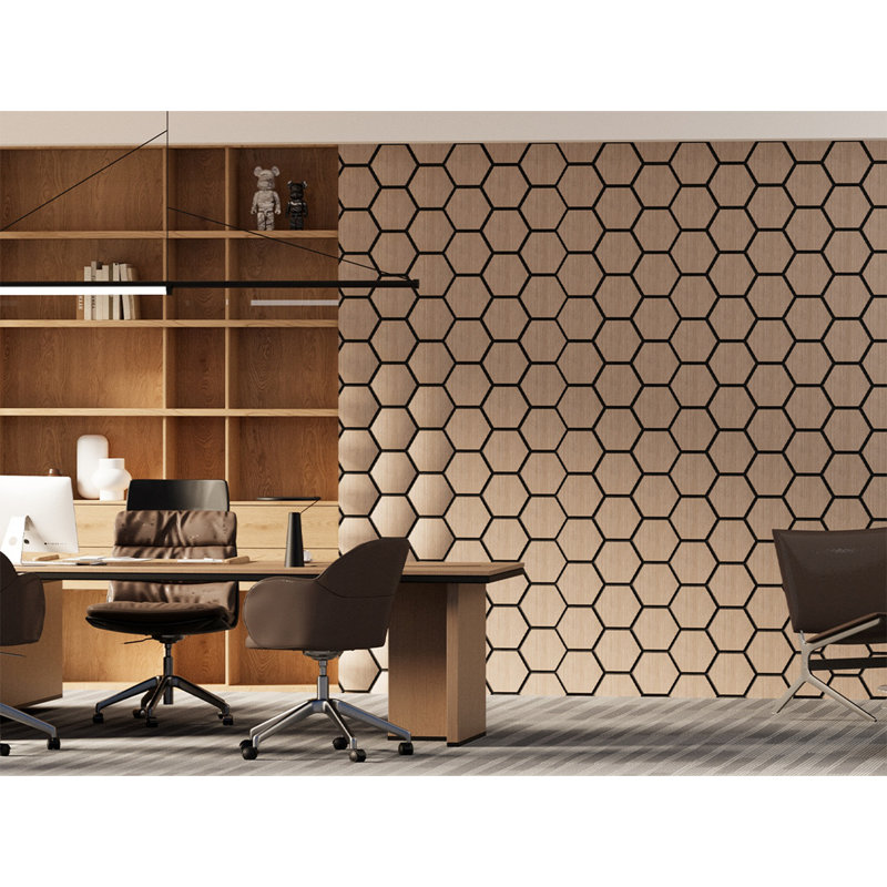 Ensemble de 4 panneaux muraux acoustique - Panneau mural à lattes de bois auto-adhésif 3D - Panneaux insonorisants auto-adhésifs pour réduire le bruit - Décoration murale pour la maison et le bureau