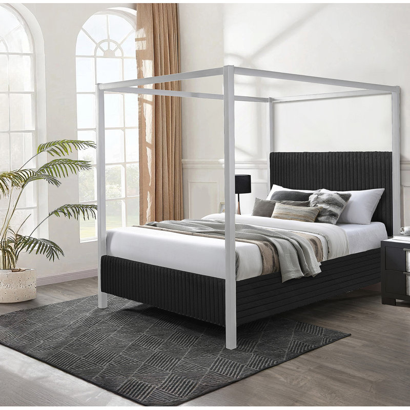 Mobilier de chambre à coucher 1pc, Grand lit, Gris clair