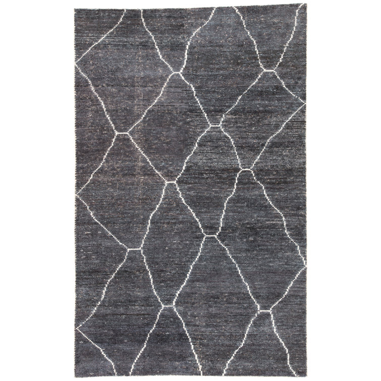 Rowan Geometric Hand-Loomed Black/White Rug
