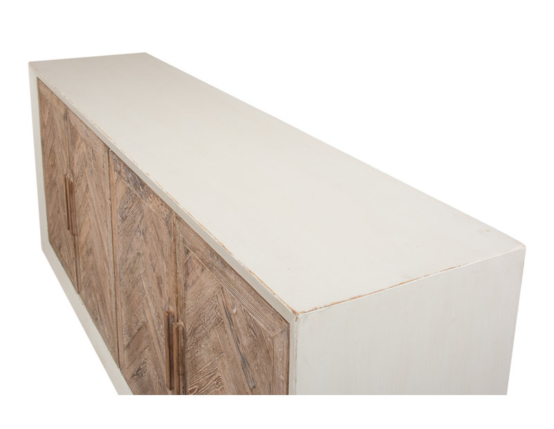 Hollis 80'' W Solid Wood Sideboard, Antique White