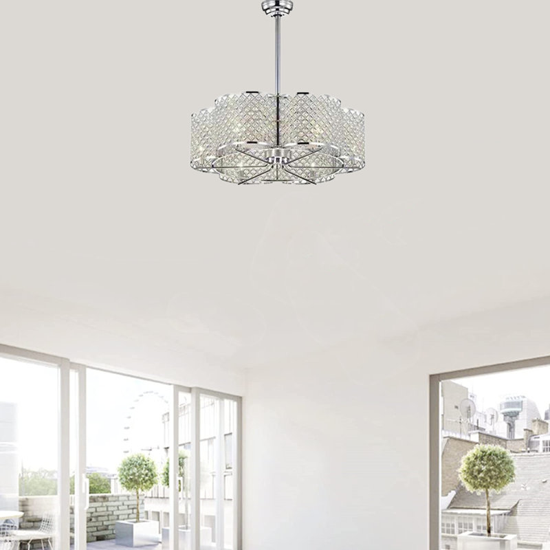 Lustre tambour en cristal 6 lumières Isahak