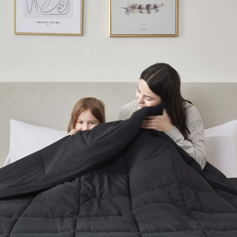 Édredon en duvet synthétique toutes saisons, Noir, Édredon grand