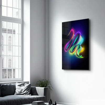 Élégante peinture murale en verre trempé de 13,8 po x 21,7 po | 100% verre trempé, épaisseur: 0,16 pouce | Imprimé UV pour des couleurs éclatantes | Parfait pour la décoration intérieure, le salon et les espaces de bureau