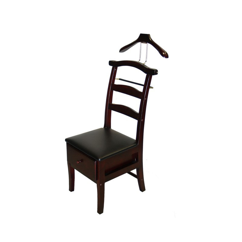 Solid Wood Freestanding Valet Stand, Mahogany