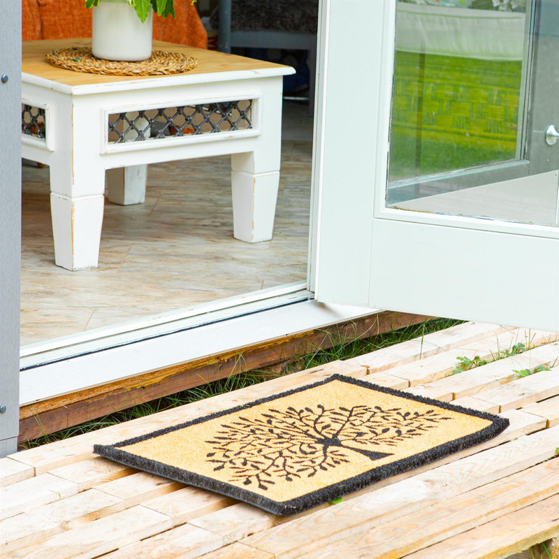 Nicola Spring - Coir Door Mats - Tree of Life - Set of 2, Rectangle 40 x 60 cm