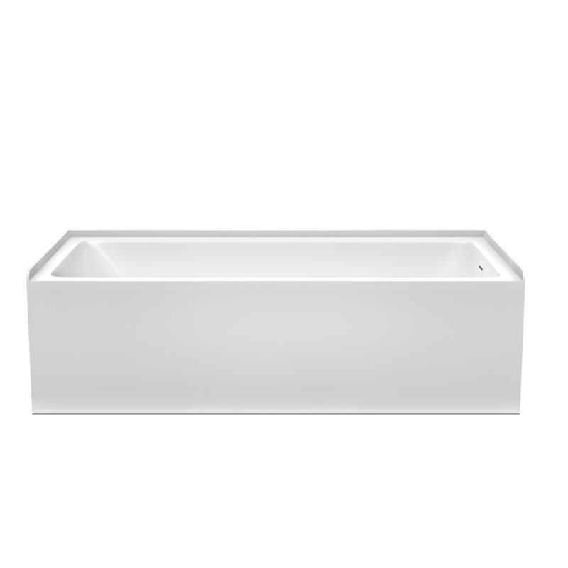 Grayley 60" x 30" x 18" Alcove Soaking Acrylic Bathtub, Right, Shiny White