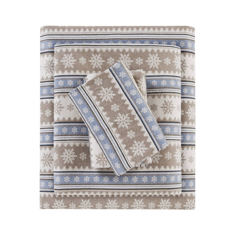 Sheet Set Blue Snowflake, Blue Striped, Twin Sheet Set