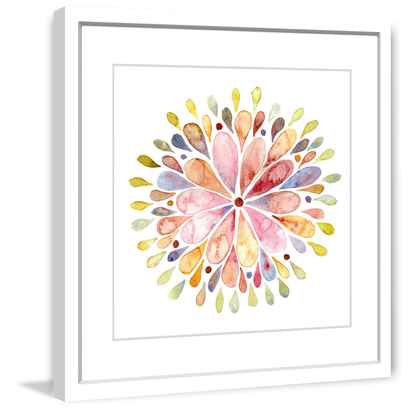 « floral explosion », reproduction d’art encadrée, H 18 po x l 18 po x P 1,5 po