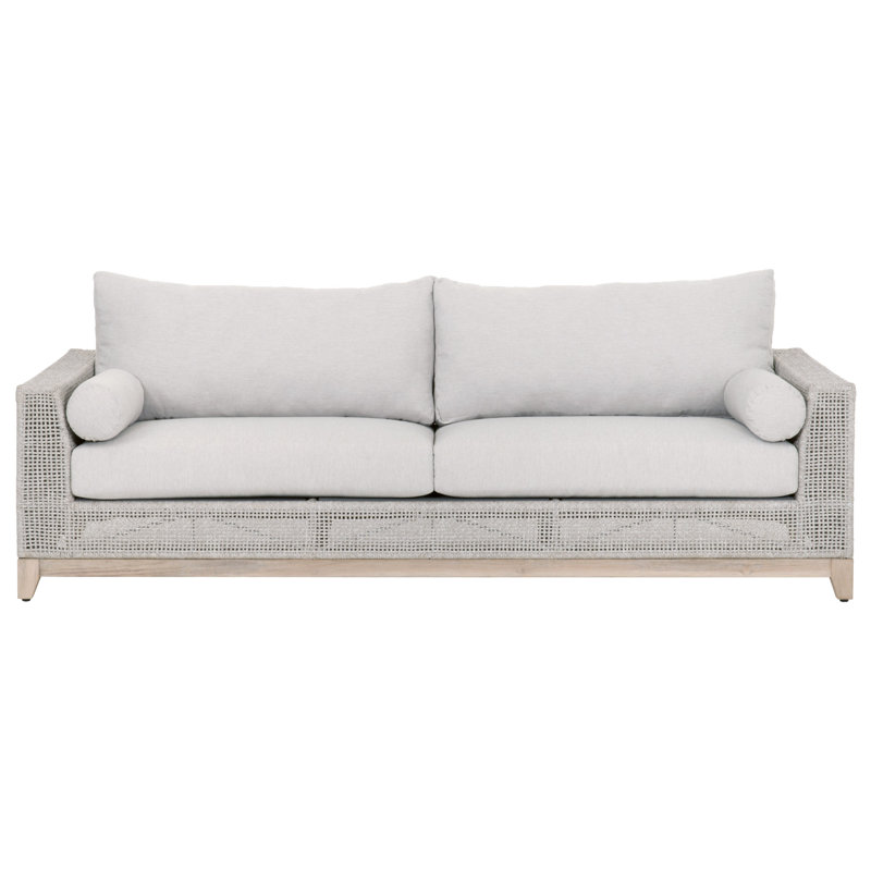 Canapé de patio avec coussin teck Boudreaux