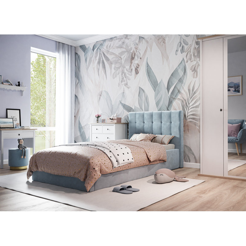 Clarysville Upholstered Bed, Blue
