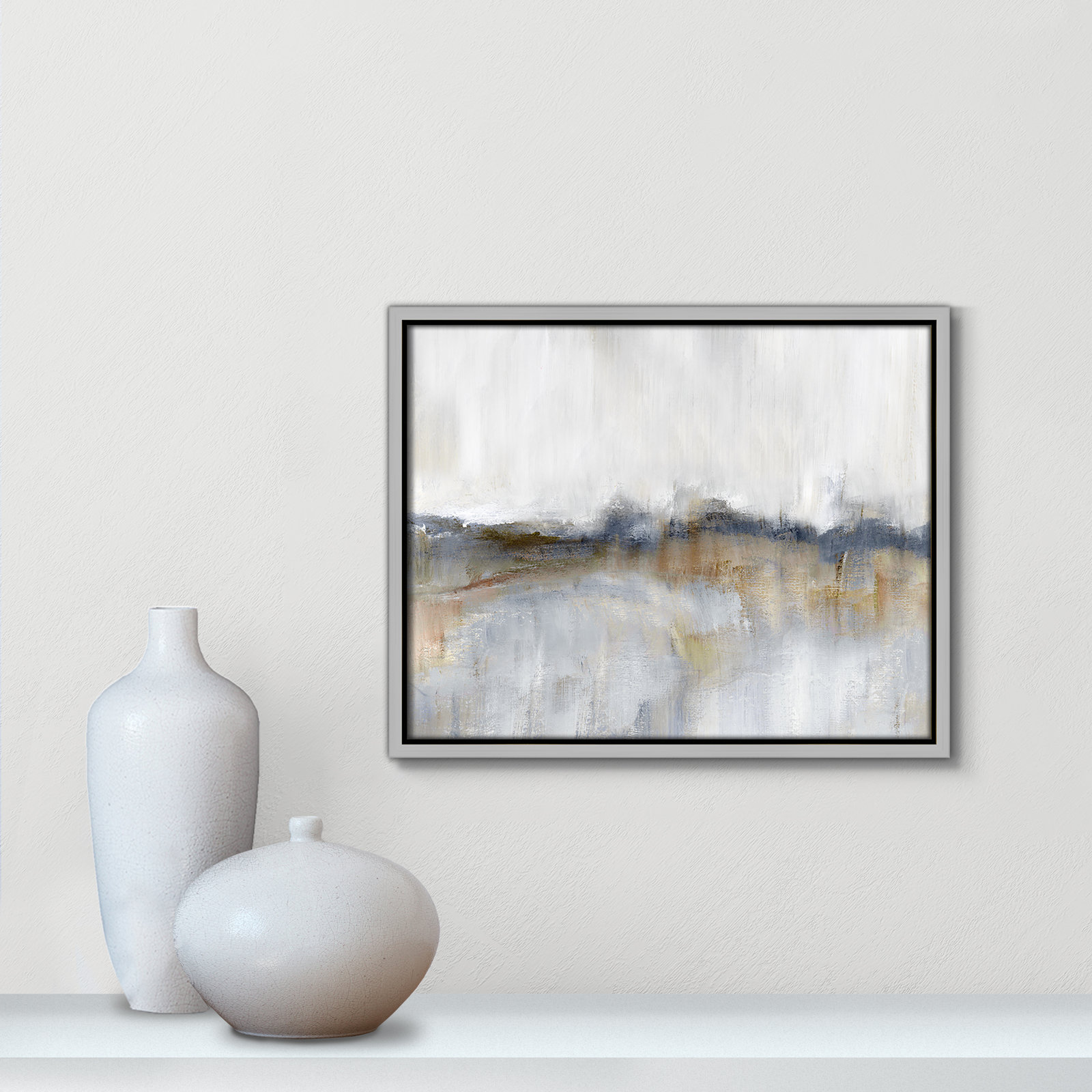 Autumnal Tide by Nan - Floater Frame Print on Canvas, 12.5" H x 15.5" W, Silver