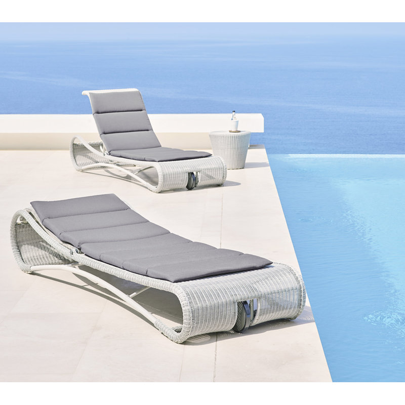 Kingston Outdoor Round Side Table, White Gray