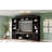 Farmhouse 4-Piece Entertainment Wall Unit Set With Bookshelf For Tvs Up To 70", Walnut TV Stand With Adjustable Shelves, Mid-Century Large Media Console With Wine Rack For Living Room-849740902
