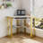 Lambrecht Corner Desk with Storage Shelves, Triangle Computer Desk with Keyboard Tray & Bookshelves for Small Space, 90 Degrees Space Saving Writing Desk Laptop PC Table for Home Office, Living Room, Bedroom-211589287