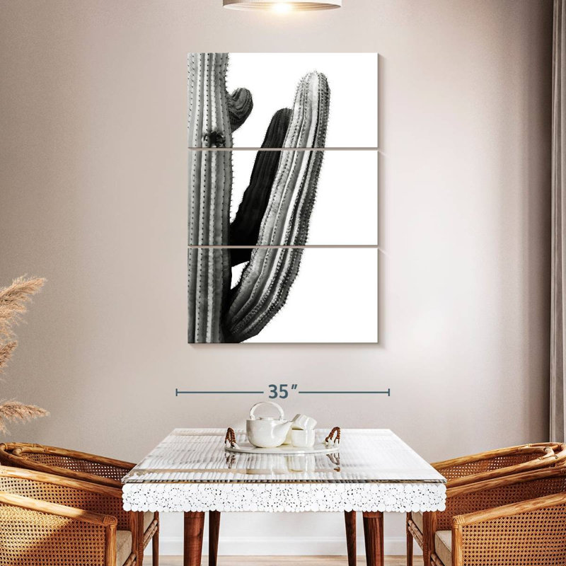 " Cactus Branch " 3 - Pieces, 50" H x 32" W x 1.25" D